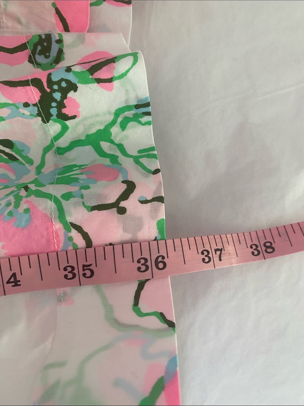 Lilly Pulitzer White Floral Button-Front Midi Dress with Pink & Green Print - Picture 9 of 9